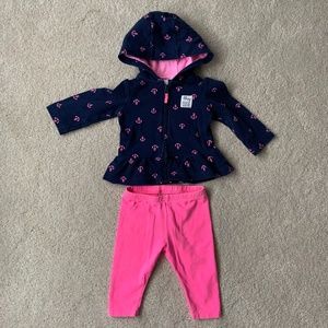 Cute outfit - jacket w anchors and hot pink pants